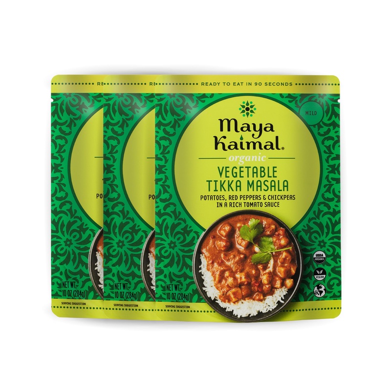 Maya Kaimal Organic Indian Vegetable Tikka Masala | Microwaveable, Ready To Eat, Fully Cooked Potatoes, Red Peppers & Chickpeas,