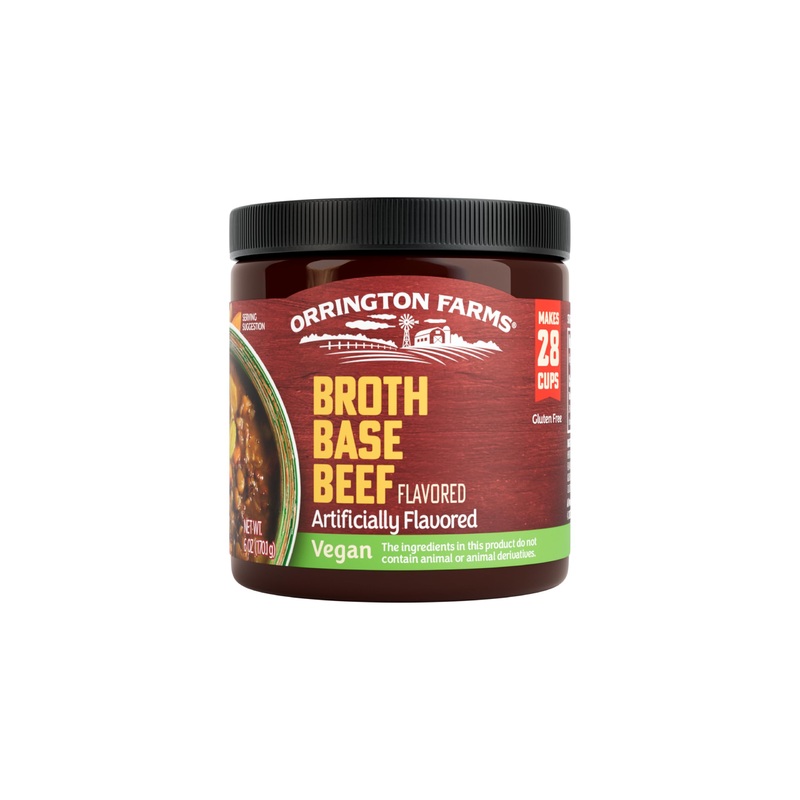 Orrington Farms Vegan Beef Flavored Broth Base, Bring Flavor To Your Favorite Soups & Stews, Gluten Free, Vegetarian Friendly, E