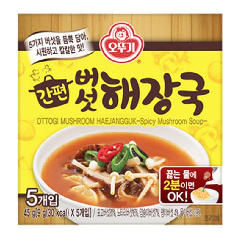 Ottogi Korean Spicy Mushroom Soup  1 Pack, Dried Instant Block Soup Hangover Relief Soup