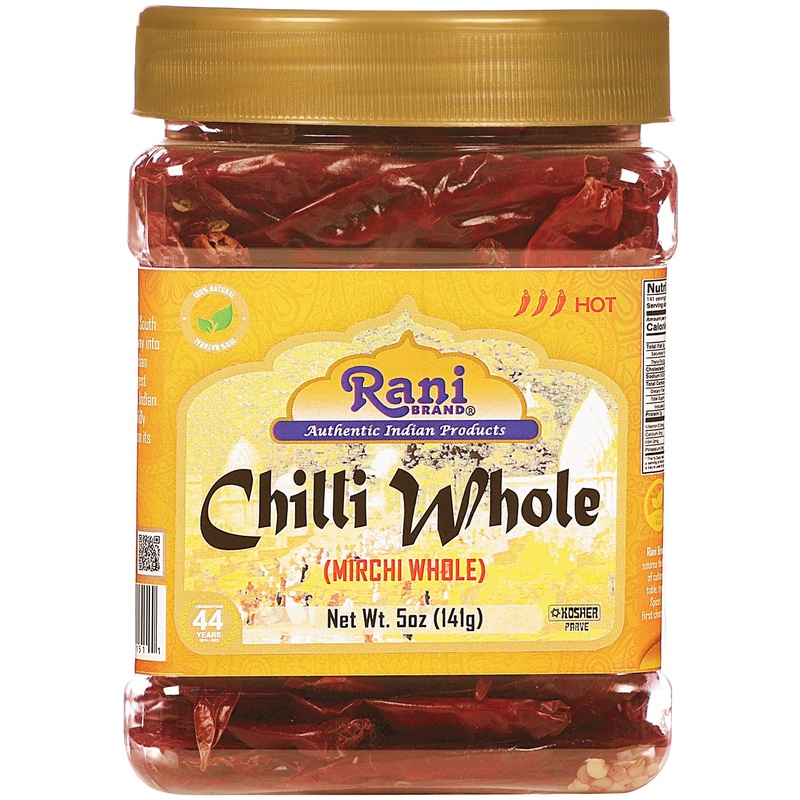 Rani Chilli Whole 5Oz (141G) Pet Jar ~ All Natural, Salt-Free | Vegan | No Colors | Gluten Friendly | Non-Gmo | Kosher | Indian