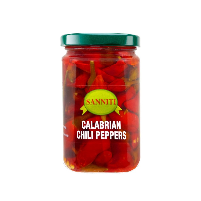 Sanniti Calabrian Chili Peppers | Italian Hot Long Chili Peppers | Perfect For Sandwiches, Salads, Pasta Sauces & More | 10 Ounc