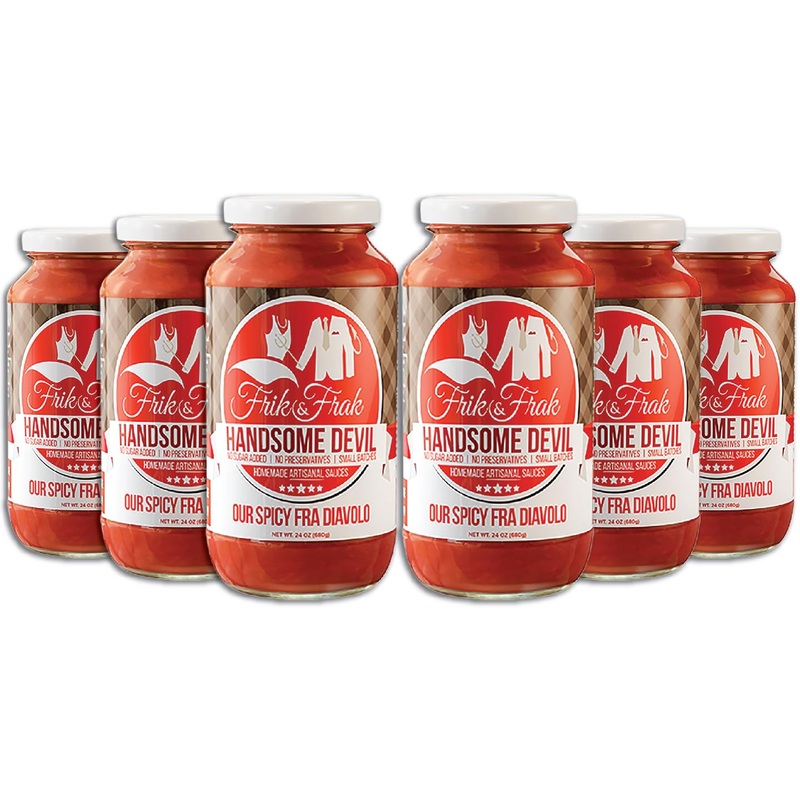 Spicy Fra Diavolo Pasta Sauce By Frik & Frak, 6-Pack, No Sugar Added, No Preservatives, Gluten Free, 36 Month Shelf Life, Artisa