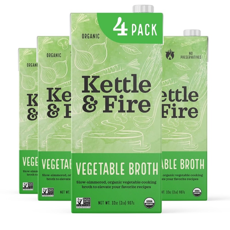 Vegetable Broth By Kettle And Fire - Fresh Vegetables Soup, Gluten-Free, Paleo Friendly, Dairy Free, Keto Diet, Natural Soup Bas
