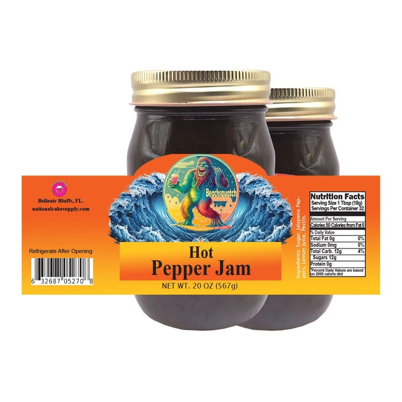 Beachsquatch Hot Pepper Jam, 20 Ounce Jar