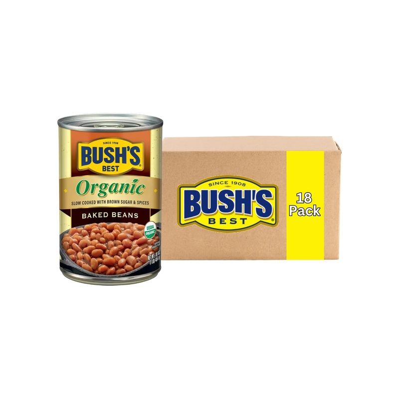 Bush'S Best Baked Beans, Organic, 16 Oz (Pack Of 18)