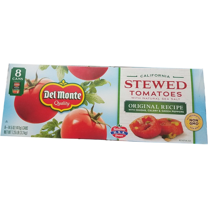 Del Monte Stewed Tomatoes Cans, 8 Count, 7.25 Pound
