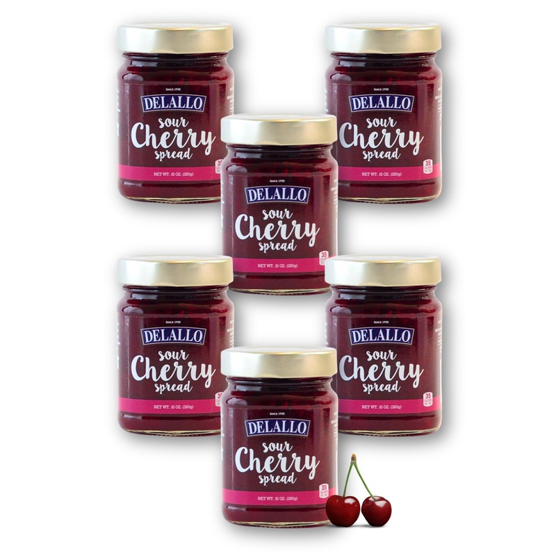 Delallo Sour Cherry Jam Spread, Gourmet Jelly For Charcuterie Boards, Made In Greece, Fruity Tart Flavor, Non-Gmo, Vegan, No Art