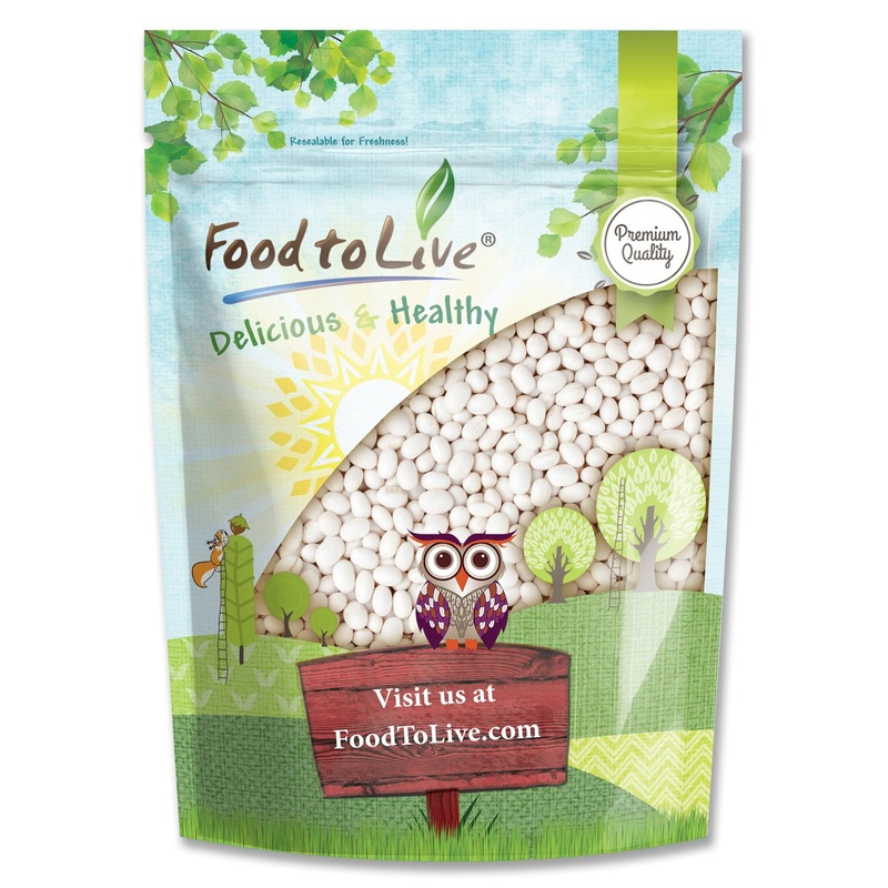 Food To Live Navy Beans, 3 Pounds Raw, Dried, Vegan, Kosher, Whole Small White Kidney Beans In Bulk, Good Source Of Protein, Fib