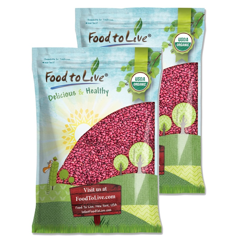Food To Live Organic Small Red Chili Beans, 20 Pounds - Non-Gmo, Kosher, Vegan, Dry, Raw, Sproutable, Non-Irradiated, Bulk, Prod