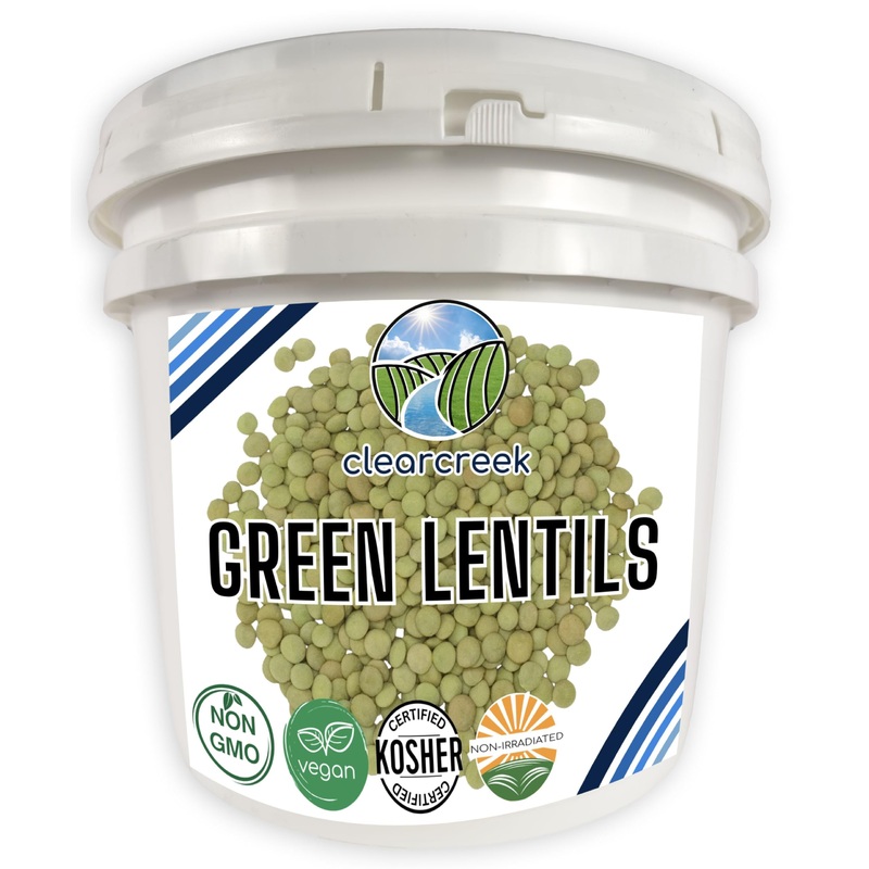 Green Lentils | 25 Lbs | Emergency Food Storage Bucket | Non-Gmo | Vegan | Bulk