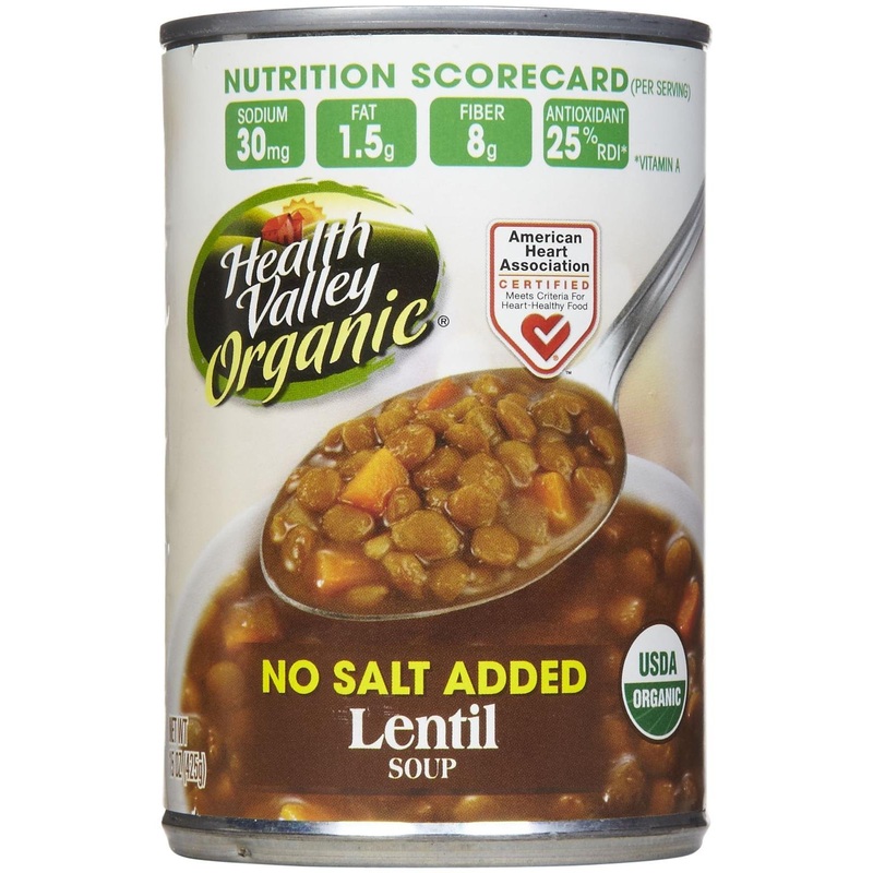Health Valley Organic Lentil Soup, No Salt, 15 Oz