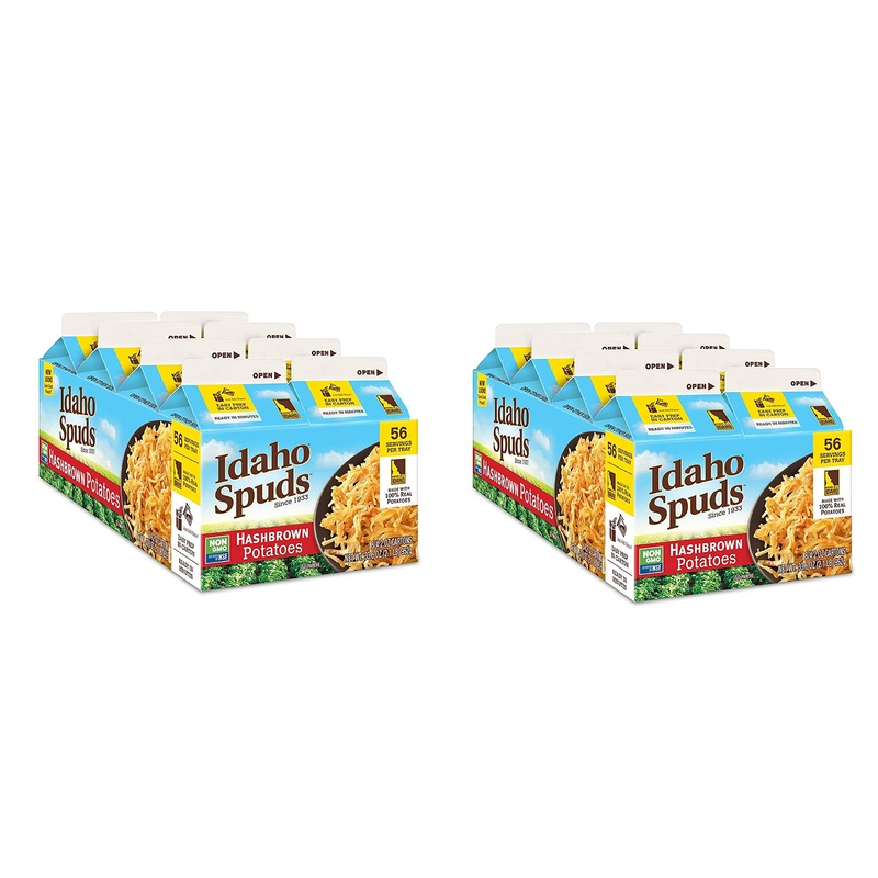 Idaho Spuds Premium Hashbrown Potatoes 4.2 Oz, 8 Pack, Made From 100 Potatoes No Artificial Colors Or Flavors Nongmo Certified G
