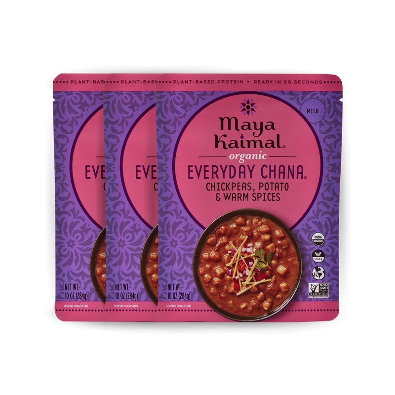 Maya Kaimal Foods - Organic Indian Everyday Chana - 10Oz - Fully Cooked Chickpeas, Potato & Warm Spices - Vegan - Microwavable -