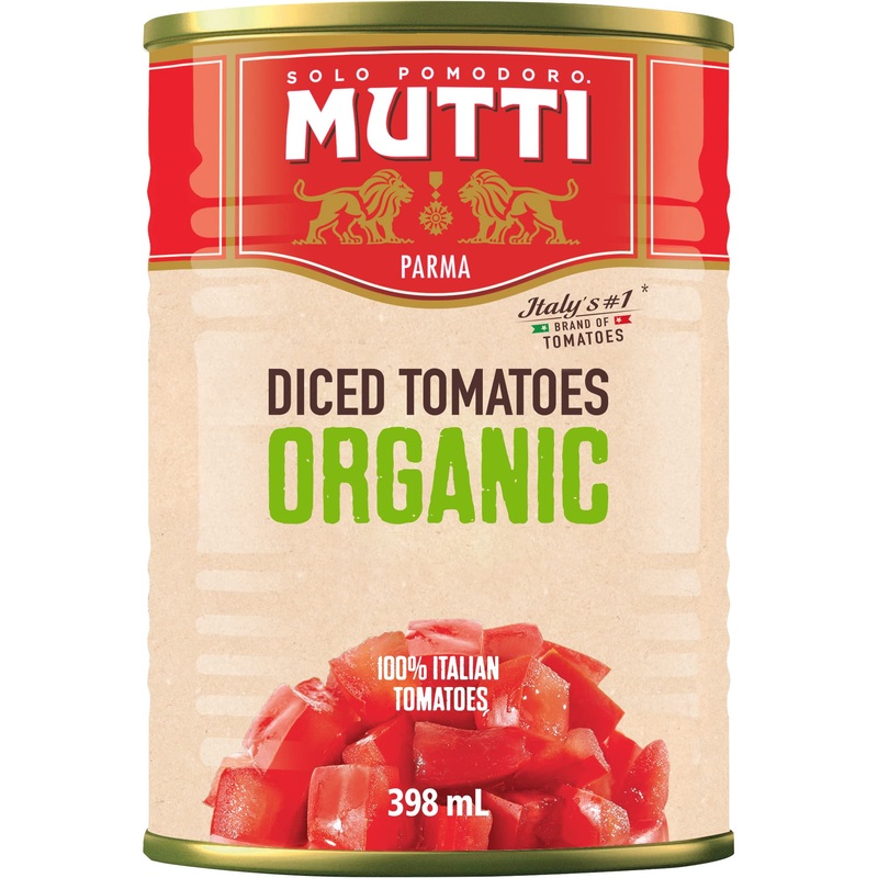 Mutti Organic Diced Tomatoes (Polpa Pezzi), 14 Oz. | 6 Pack | Italys #1 Brand Of Tomatoes | Fresh Taste For Cooking | Canned Tom