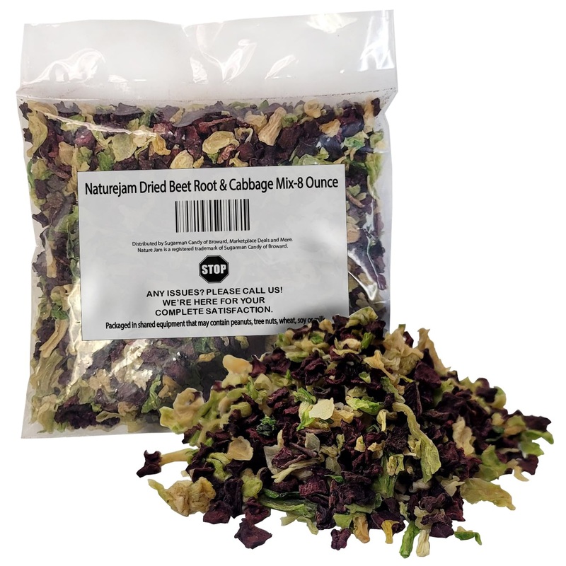 Naturejam Dried Beet Root & Cabbage Mix-8 Ounce Bag-To Make Side Steamed Vegetables Or Soups-Dehydrated 2 Ingredients Only