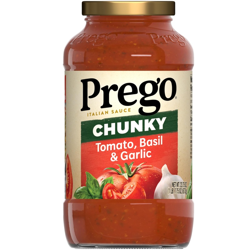 Prego Chunky Tomato, Basil And Garlic Pasta Sauce, 23.75 Oz Jar