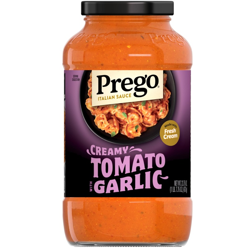 Prego Creamy Tomato Pasta Sauce With Garlic, 24 Oz Jar