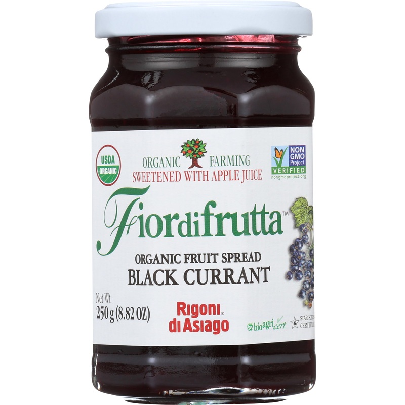 Rigoni Di Asiago Fiordifrutta Organic Fruit Spread, Black Currant, 8.82 Ounce