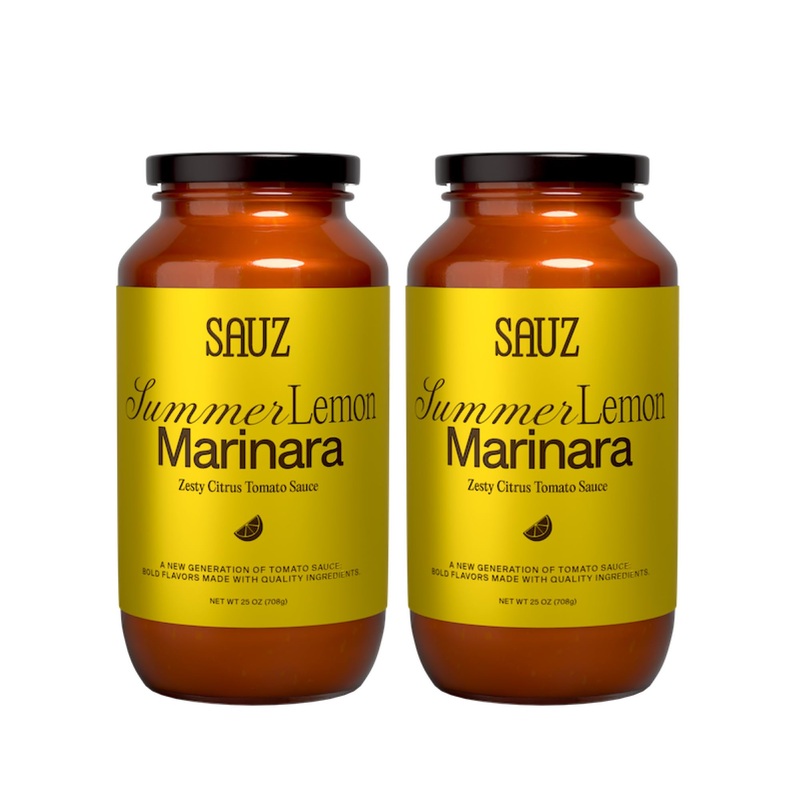 Summer Lemon Marinara Pasta Sauce, 25 Oz Jar (2-Pack), Fresh Citrus Zest, Gluten-Free, Non-Gmo, Multi-Use Tomato Sauce With Clea