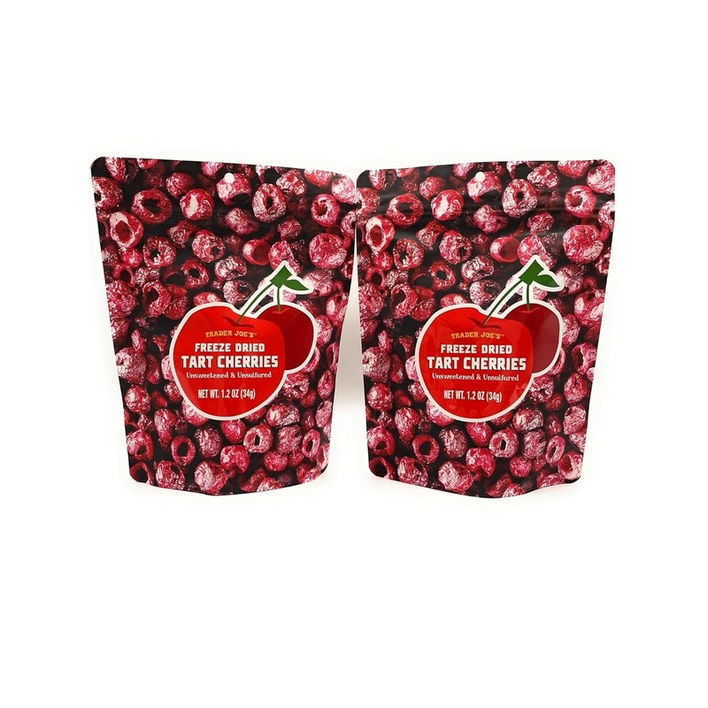 Trader Joes Freeze-Dried Tart Cherries Unsweetened & Unsulfured 1.2 Oz (34G) - 2 Pack