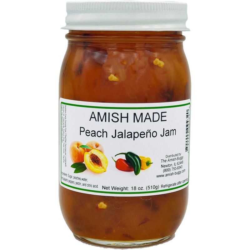 Amish Peach Jalapeno Jam - Two 18 Oz Jars