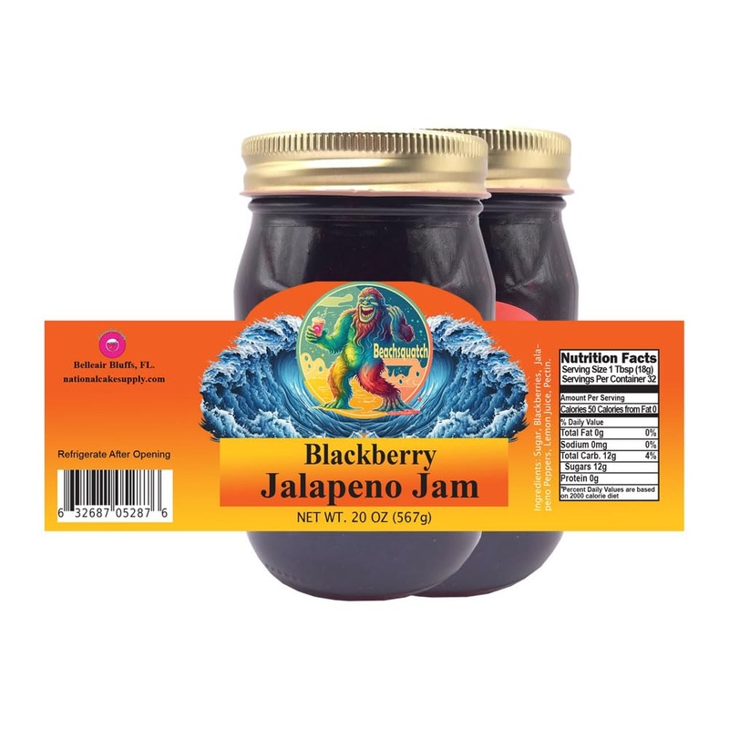 Beachsquatch Blackberry Jalapeno Jam, 20 Ounce Jar - 2 Pack
