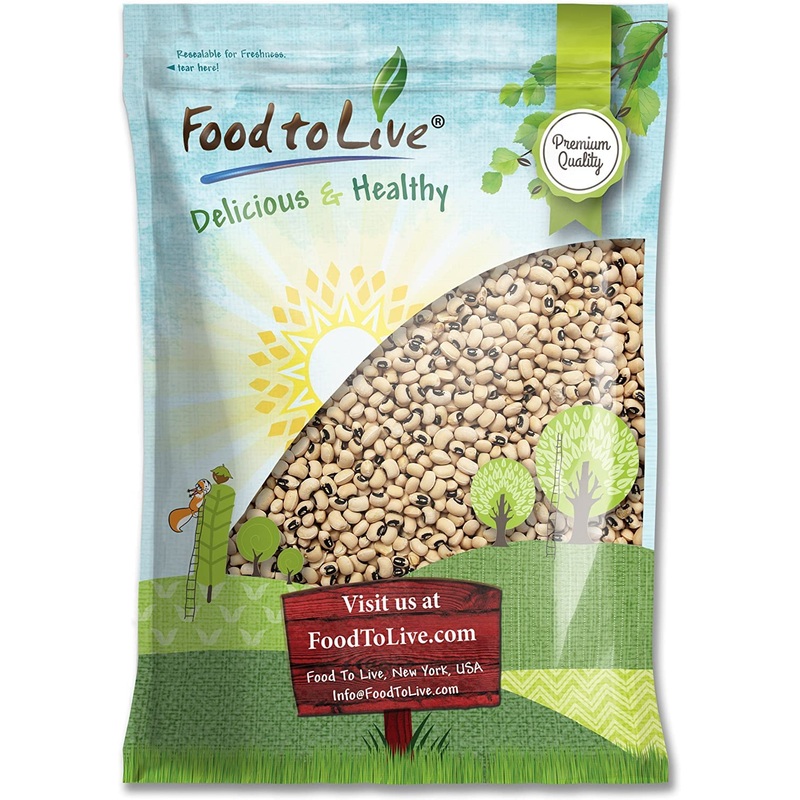 Food To Live Black-Eyed Peas, 15 Pounds - Raw Dried Whole Cow Peas, Kosher, Vegan, Sproutable. High In Dietary Fiber, Easy To Co