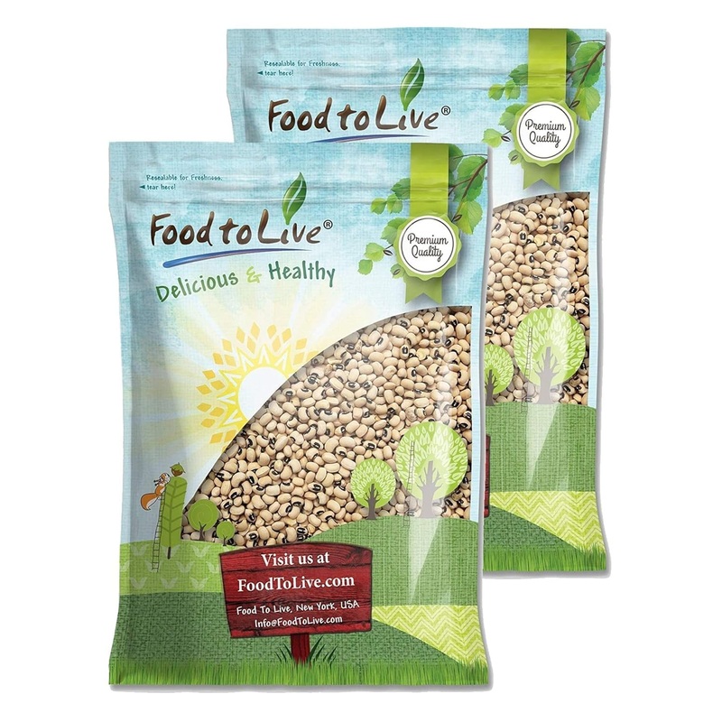Food To Live Black-Eyed Peas, 20 Pounds - Raw Dried Whole Cow Peas, Kosher, Vegan, Sproutable. High In Dietary Fiber, Easy To Co