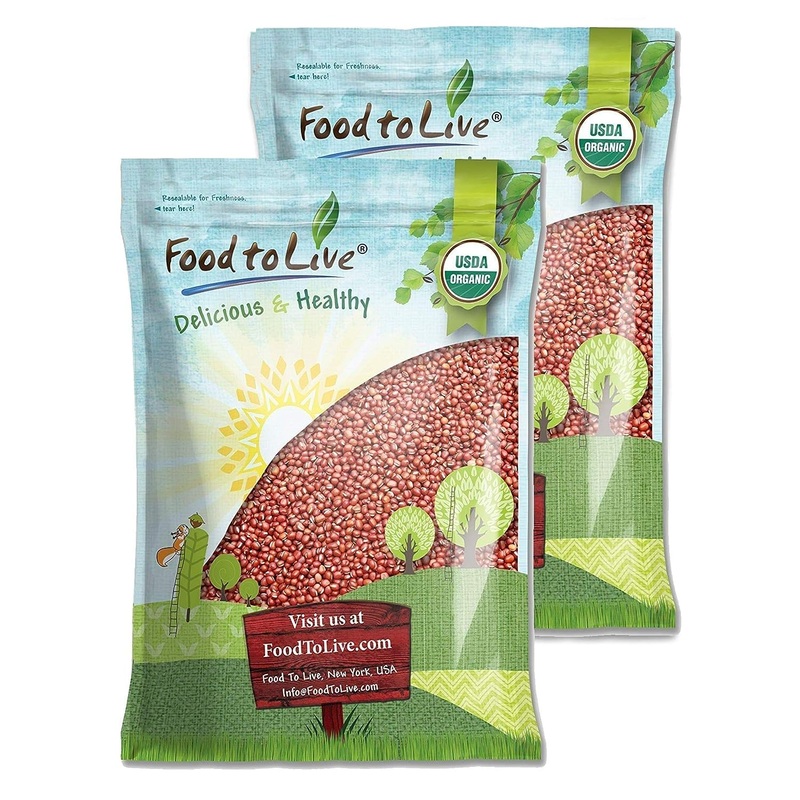 Food To Live Organic Adzuki Beans, 20 Pounds - Non-Gmo, Sproutable, Whole Raw Dried Azuki Beans (Red Mung Beans), Vegan, Kosher,