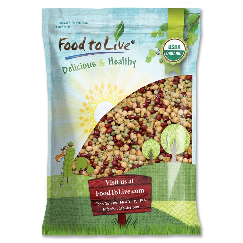 Food To Live Organic Crunchy Mix Of Sprouting Beans, 10 Pounds - Non-Gmo, Kosher, Non-Irradiated, Vegan, Raw, Dried, Bulk - Orga