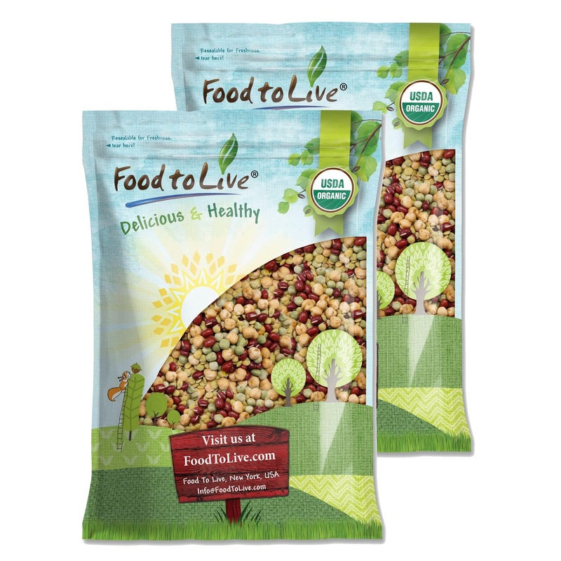 Food To Live Organic Crunchy Mix Of Sprouting Beans, 15 Pounds - Non-Gmo, Kosher, Non-Irradiated, Vegan, Raw, Dried, Bulk - Orga
