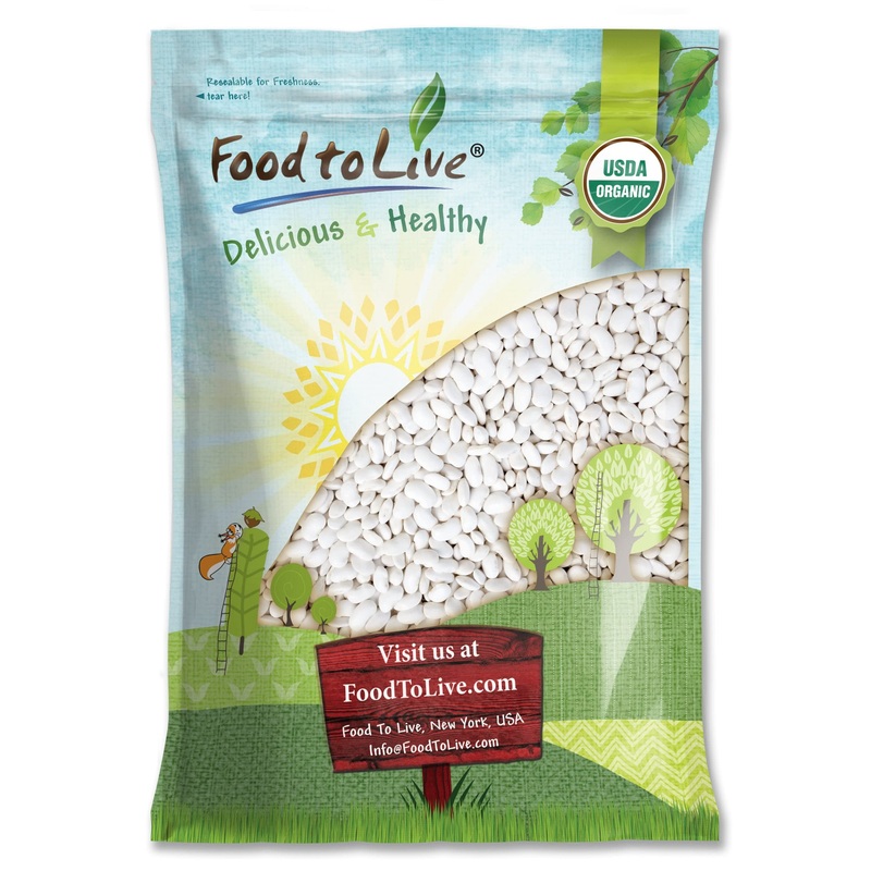 Food To Live Organic Great Northern Beans, 15 Pounds - Dried, Non-Gmo, Kosher, Raw, Sproutable, Bulk Seeds, Product Of The Usa