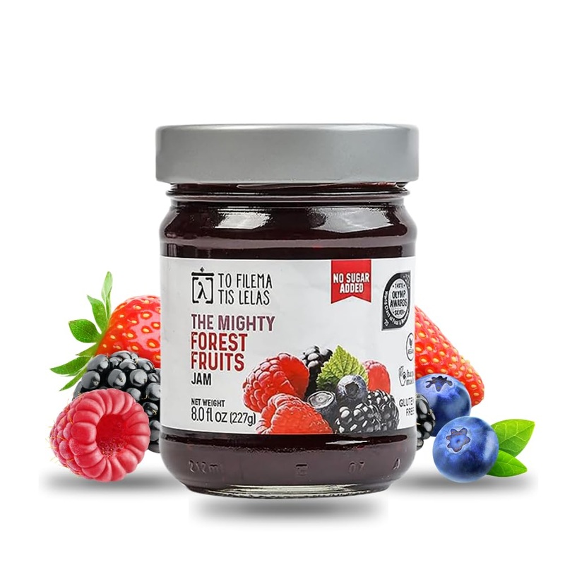 Forest Fruit Jam - 8 Fl. Oz - No Sugar Added Natural Sweetness Taste - Made In Greece, No Preservatives, Gluten Free Forest Frui