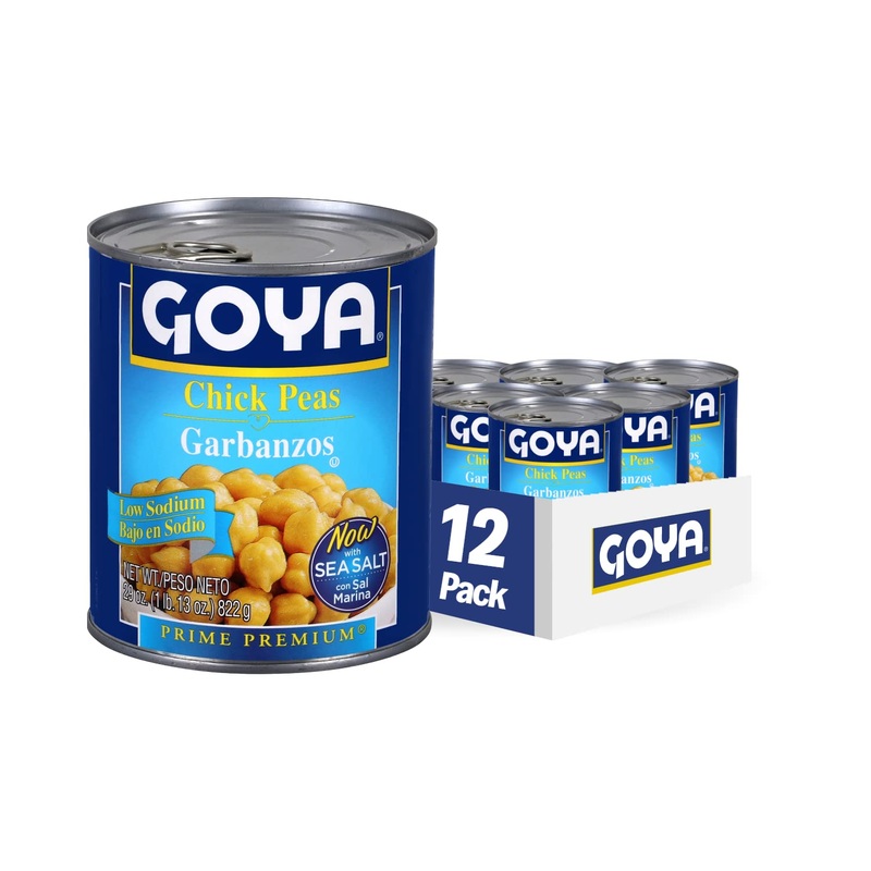 Goya Foods Low Sodium Chick Peas, Garbanzo Beans, 29 Ounce (Pack Of 12)