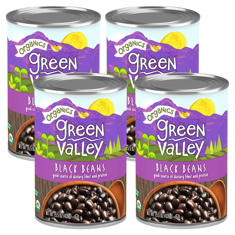 Green Valley Organics Black Beans | Certified Organic | Deliciously Tender, Creamy & Mild | Deep Dark Skin | Good Source Of Diet