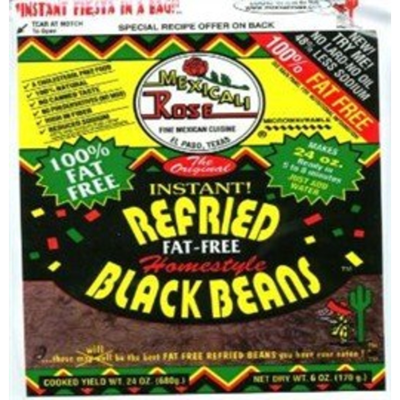 Mexicali Rose Low Fat Free Refried Black Beans Instant 3 Pack