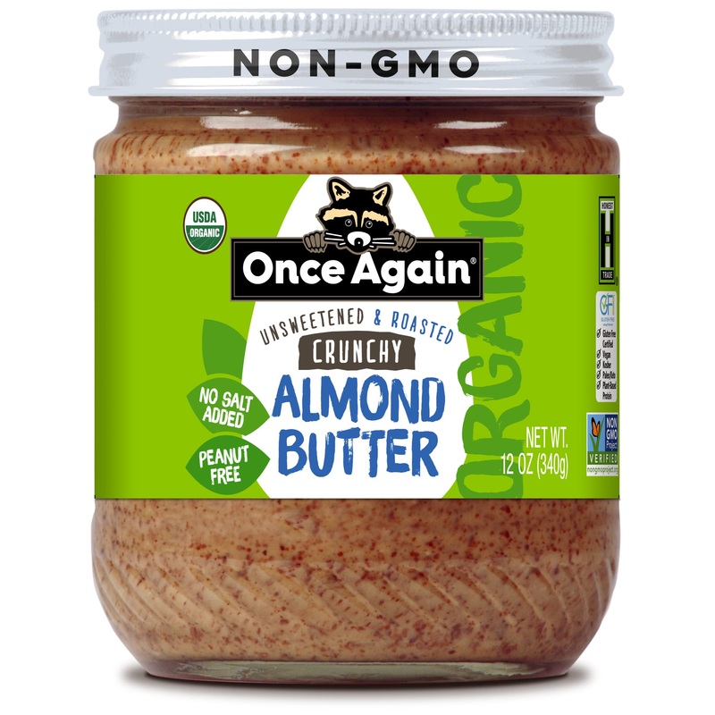 Once Again Organic Crunchy Almond Butter, 12Oz - Roasted - Salt Free, Unsweetened - Usda Organic, Gluten Free Certified, Peanut