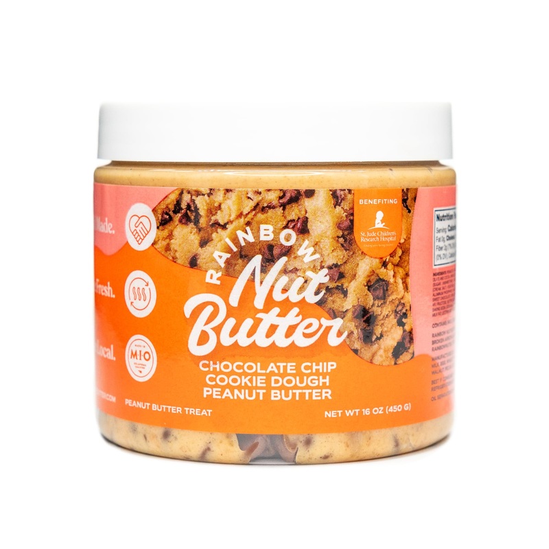 Rainbow Nut Butter, Chocolate Chip Cookie Dough Peanut Butter, White & Milk Chocolate, High Protein Flavored Nut Butter, (16 Oz