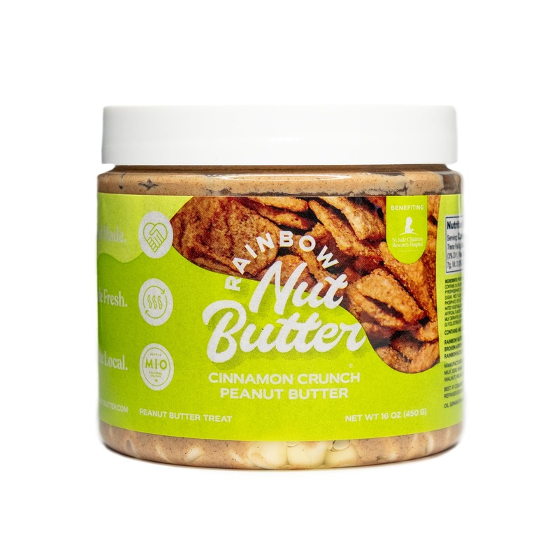 Rainbow Nut Butter, Cinnamon Crunch Peanut Butter, Spread, Treat, Snack, Dessert, White Chocolate Chips, Chips, Cinnamon Cereal,