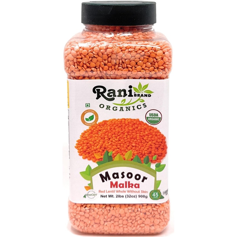 Rani Organic Masoor Gota (Football) Indian Red Lentils Skinless 32Oz (2Lbs) 908G ~ All Natural | Gluten Friendly | Non-Gmo | Kos