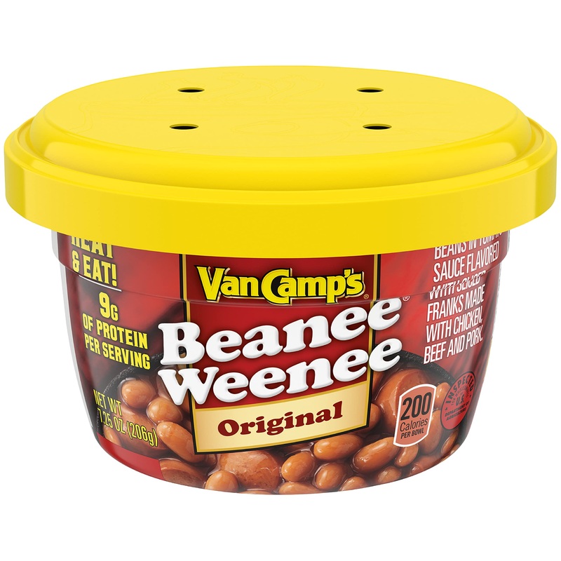 Van Camp'S Beanee Weenee Original Flavor Microwavable Cups, 7.25 Oz. (Pack Of 12)