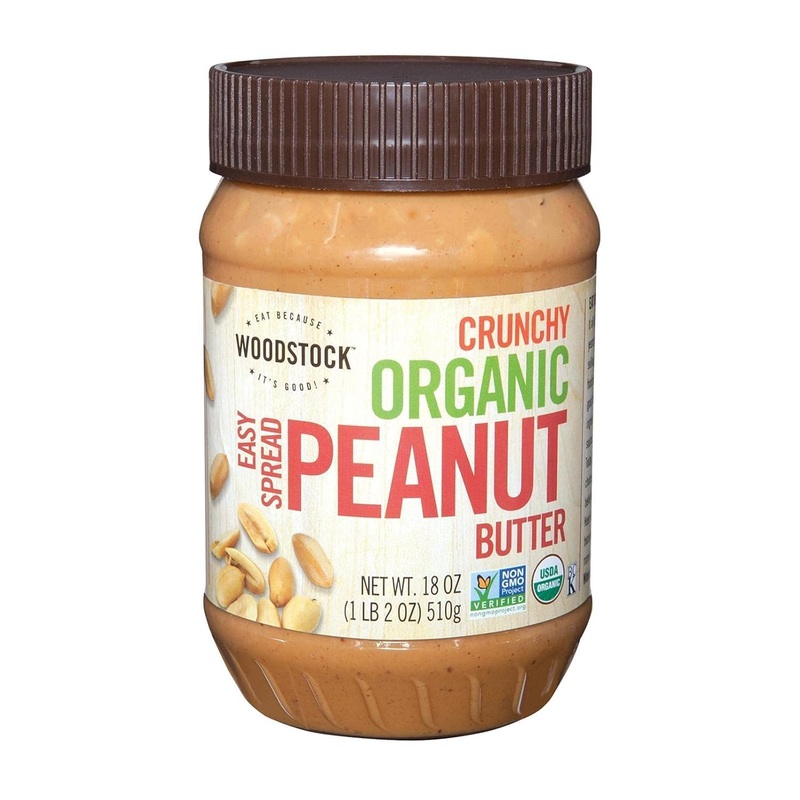 Woodstock Crunchy Organic Peanut Butter, 18 Oz (Pack Of 2)