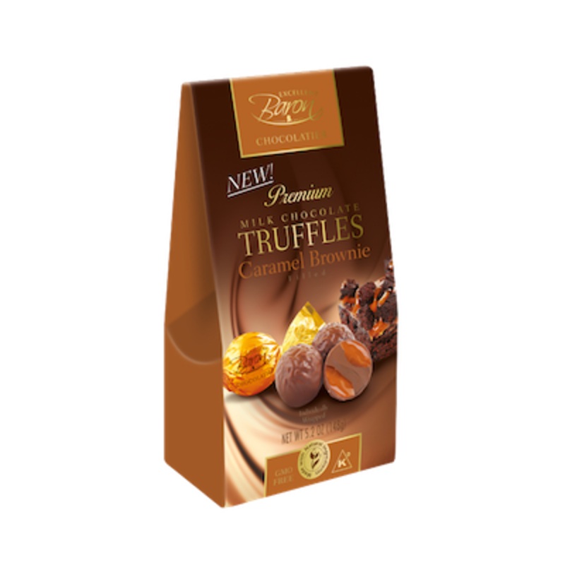 Baron Premium Milk Chocolate Truffles with Caramel Brownie Bags - 6ct
