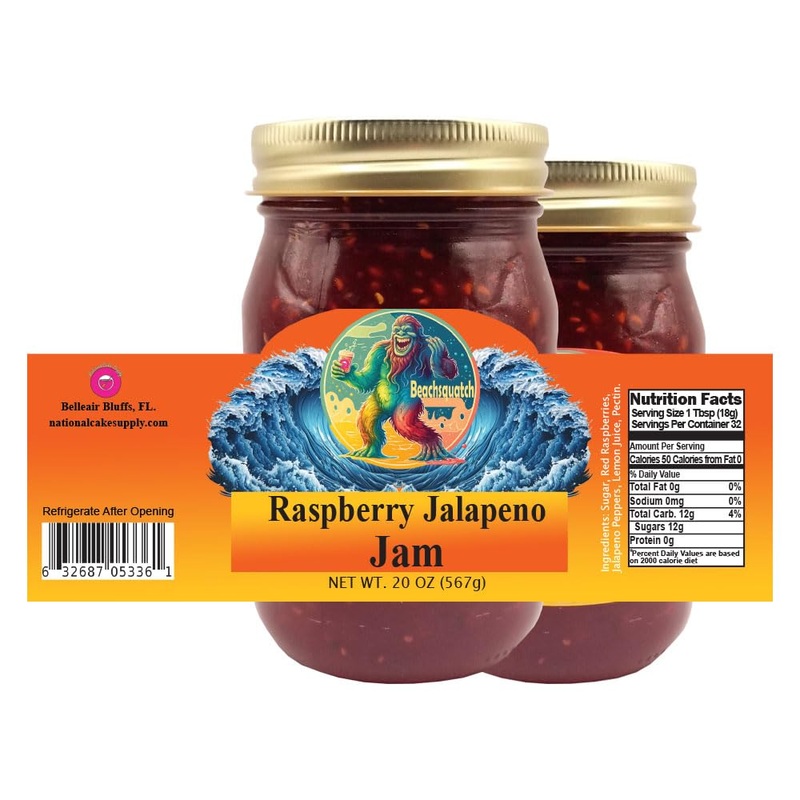 Beachsquatch Raspberry Jalapeno Jam, 20 Ounce Jar - 2 Pack