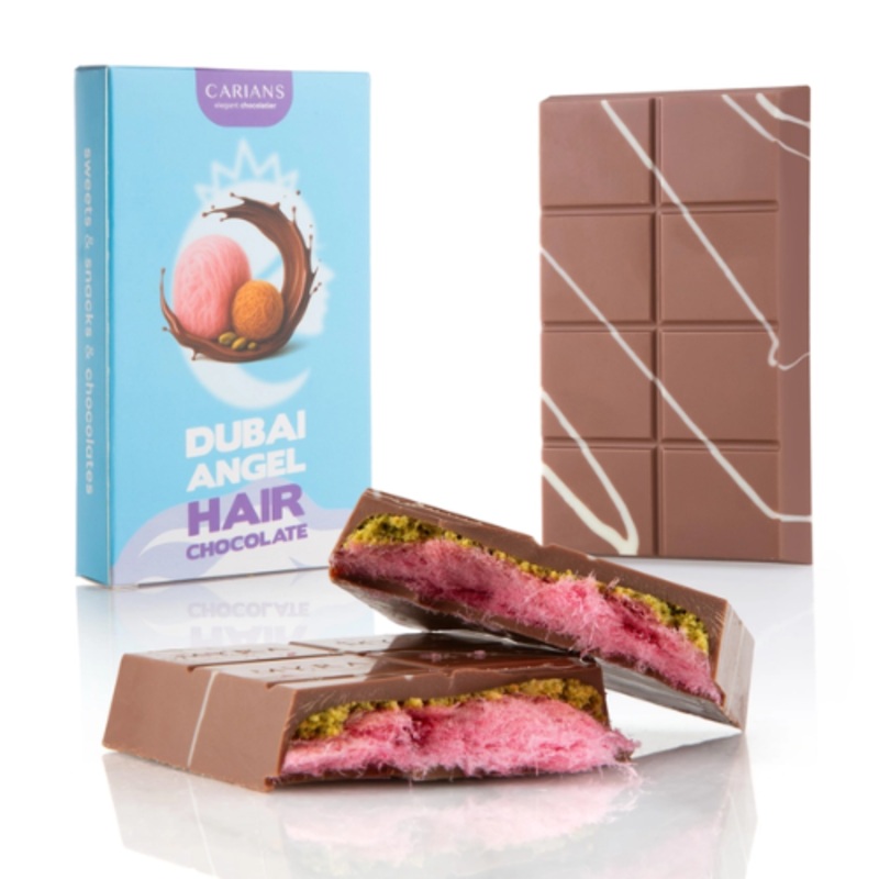 Carians Dubai Pink Angel Hair Chocolate 3.88 oz. Bar