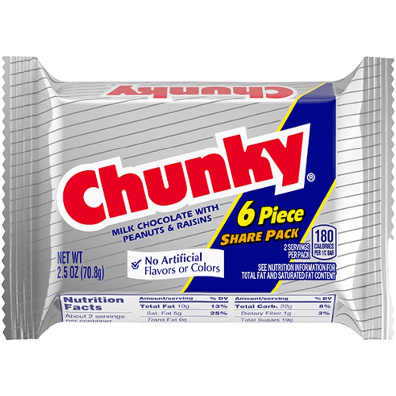 Chunky Candy Bar 6-Piece Share Pack 2.5 oz.
