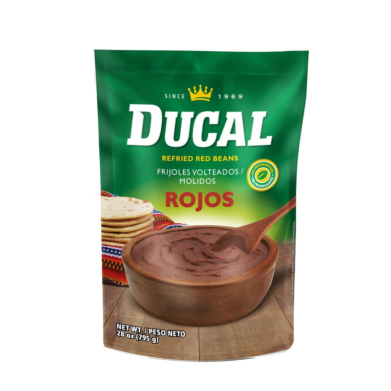 Ducal Refried Red Beans Pouch 28 Oz Pack Of 12 - Microwaveable Goya Instant Red Refried Beans Vegetarian Doy Pack - Gluten Free