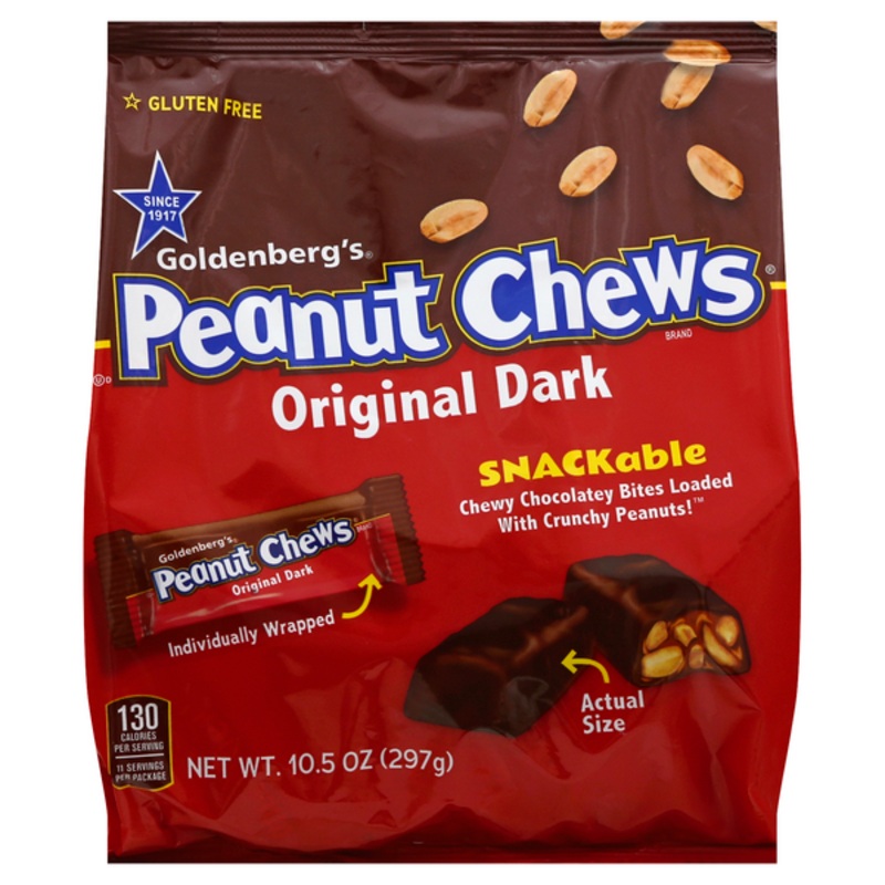 Goldenberg's Peanut Chews Original Dark 10.5 oz. Bag