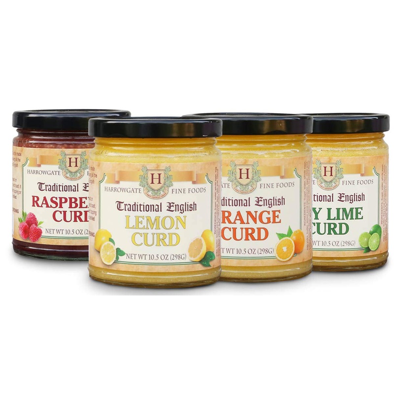 Harrowgate Traditional English Curds - 4 Pack Variety - Lemon, Orange, Key Lime, Raspberry