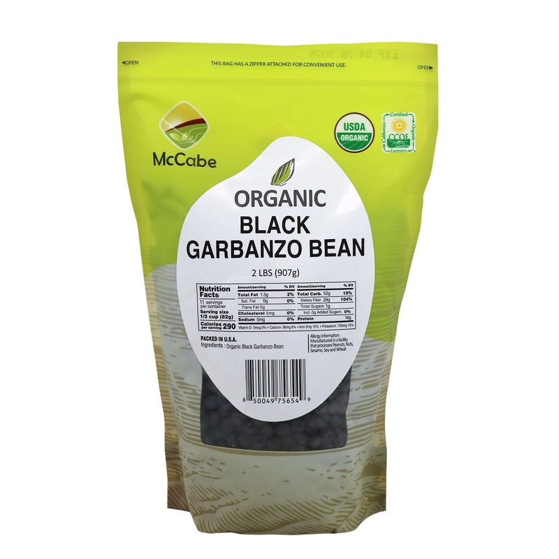 Mccabe Organic Black Garbanzo Bean - Black Chickpeas | Rich With Fiber & Minerals | Usda And Ccof Certified | Packed In Usa | 2L
